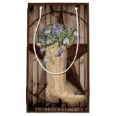 田舎の納屋の木の野草の花、西の田舎のカウボーイ スモールペーパーバッグ (正面)