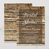 田舎の納屋の木製のウェディングシャワー招待状 招待状 (正面/裏面)