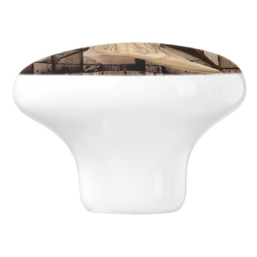 田舎の納屋の森の野草のカウボーイの西の星 セラミックノブ (側面)