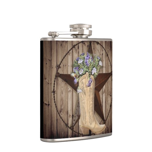 田舎の納屋の森の野草のカウボーイの西の星 フラスク (右)