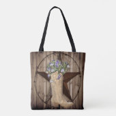 田舎の納屋の森の野草の西の星女性のカーボーイ トートバッグ (裏面)