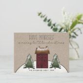 田舎の素朴な塩屋根の家　ホリデーカード シーズンカード (スタンド正面)