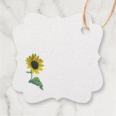 田舎の結婚式の山のひまわりカジュアルは明るい フェイバータグ (裏面)