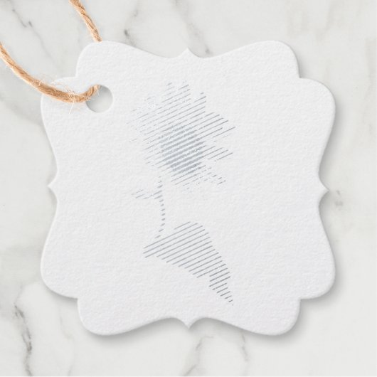 田舎の結婚式の山のひまわりカジュアルは明るい フェイバータグ (正面)