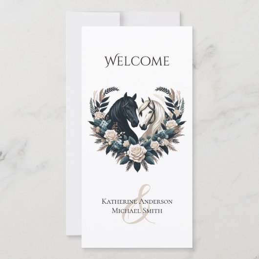 田舎の結婚式の馬を愛の結婚式 プログラム (正面)