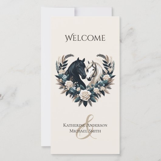 田舎の結婚式の馬を愛の結婚式 プログラム (正面)