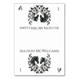 田舎の結婚式 – 馬と花 – 家きん テーブルナンバー