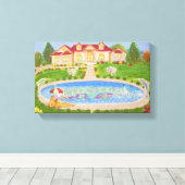 田舎の美しい家 キャンバスプリント (インサイチュ (ウッドフロア))