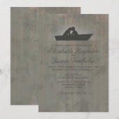 田舎の船のウェディング招待状 招待状 (正面/裏面)