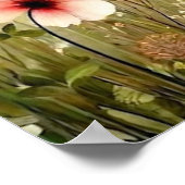 田舎の花の牧歌的な結婚式の席順 ポスター (角)