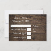 田舎の花を飾ったカントリー調の結婚式の返信カード 出欠カード (裏面)