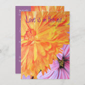 田舎の花模様素朴は結婚式の招待を好む 招待状 (正面/裏面)