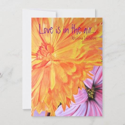 田舎の花模様素朴は結婚式の招待を好む 招待状 (正面)