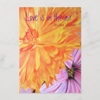 田舎の花模様素朴は結婚式の招待を好む 招待状