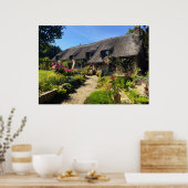 田舎の茅葺き屋根の小屋 ポスター (キッチン)