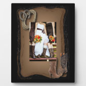 田舎の西のカウボーイ結婚の田舎 フォトプラーク (正面)