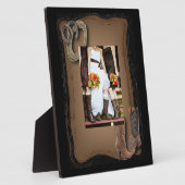 田舎の西のカウボーイ結婚の田舎 フォトプラーク (側面)