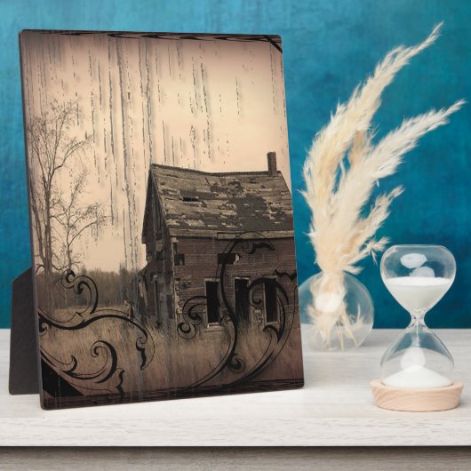 田舎の西の田舎結婚の小屋 フォトプラーク (側面)