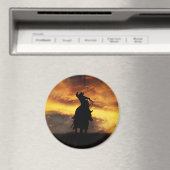 田舎の西カウボーイ馬からロープ マグネット (インサイチュ (食洗機))