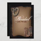 田舎の西部のカウボーイブライダルシャワー 招待状 (正面/裏面)