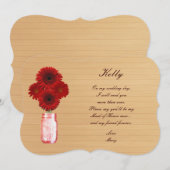 田舎の赤いレンガの瓶をイメージした メイド オブ オナー カード (正面/裏面)