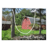 田舎の赤い納屋 ラージペーパーバッグ (裏面)