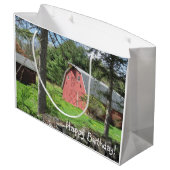 田舎の赤い納屋 ラージペーパーバッグ (裏面アングル)