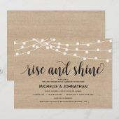 田舎の農場のストリングライト 結婚式後招待状 招待状 (正面/裏面)