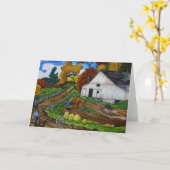 田舎の道のグリーティングカード カード (黄色い花)