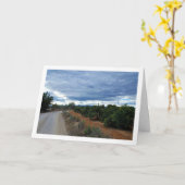 田舎の道の風景 カード (黄色い花)