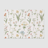 田舎の野の花畑 手描きのカラフルデザイン 薄葉紙 (正面)