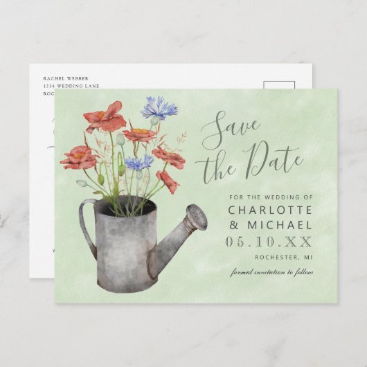 田舎の野草の水は、ポストカの日付を救う ポストカード (正面/裏面)