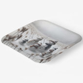 田舎の雪だるまのクリスマスファミリー ペーパープレート (傾斜あり)