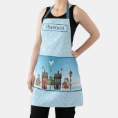 田舎の雪だるまの村の雪がたくさん エプロン (インサイチュ)