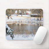 田舎の雪景色 マウスパッド (マウス)