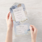 田舎の青い海のビーチで夕食なし オールインワン招待状 (貼ってはがせる)