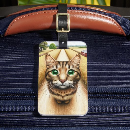 田舎の風景とタビー猫 ラゲッジタグ (正面インサイチュ2)