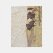 田舎の風景の中の牛（ファーディナンド・ホドラー） フリースブランケット (正面)