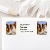 田舎の風景の川の滝の急流の岩… ラベル (インサイチュ)