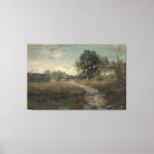 田舎の風景を描いたレトロな壁掛けアート キャンバスプリント (正面)