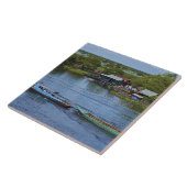 田舎の風景、トンレサップレイク、シェムリアップ、アンコール。 タイル (側面)