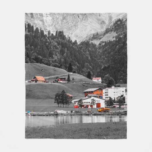 田舎の風景 フリースブランケット (正面)