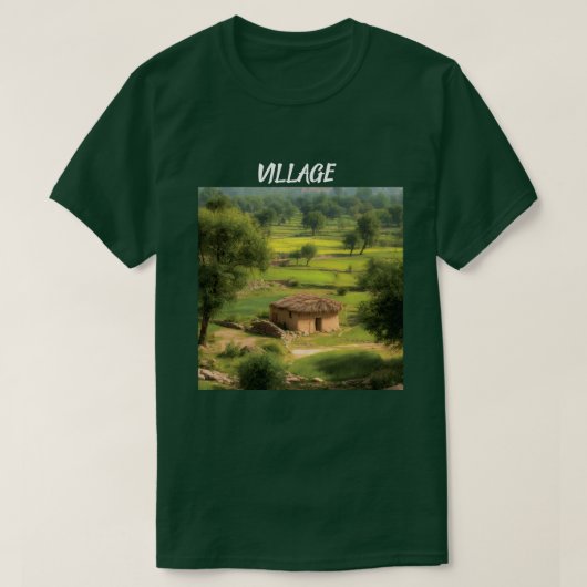 田舎の風景Tシャツ | 田舎の自然 Tシャツ (デザイン正面)