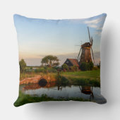 田舎の風車、オランダの装飾用クッション クッション (裏面)