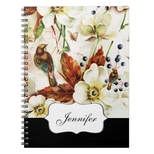 田舎の鳥園のヴィンテージ ノートブック (正面)