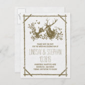 田舎の鹿は日付はがきを保存する 案内ポストカード (正面/裏面)