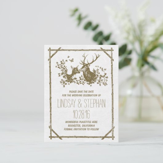 田舎の鹿は日付はがきを保存する 案内ポストカード (スタンド正面)