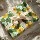 田舎の黄色いひまわりの花 ラッピングペーパー