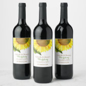 田舎ひまわり結婚の ワインラベル (ボトル)