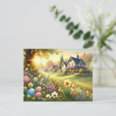 田舎をテーマにしたイースターポストカード! ポストカード (スタンド正面)